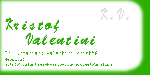 kristof valentini business card